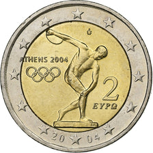 Greece, 2 Euro, 2004, Athens, Bi-Metallic, MS(63), KM:188