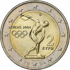 Greece, 2 Euro, 2004, Athens, Bi-Metallic, MS(63), KM:188