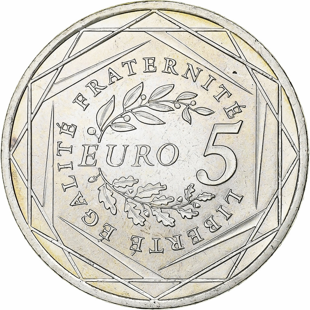 Francja, 5 Euro, Semeuse, 2008, Srebro, MS(63), KM:1534