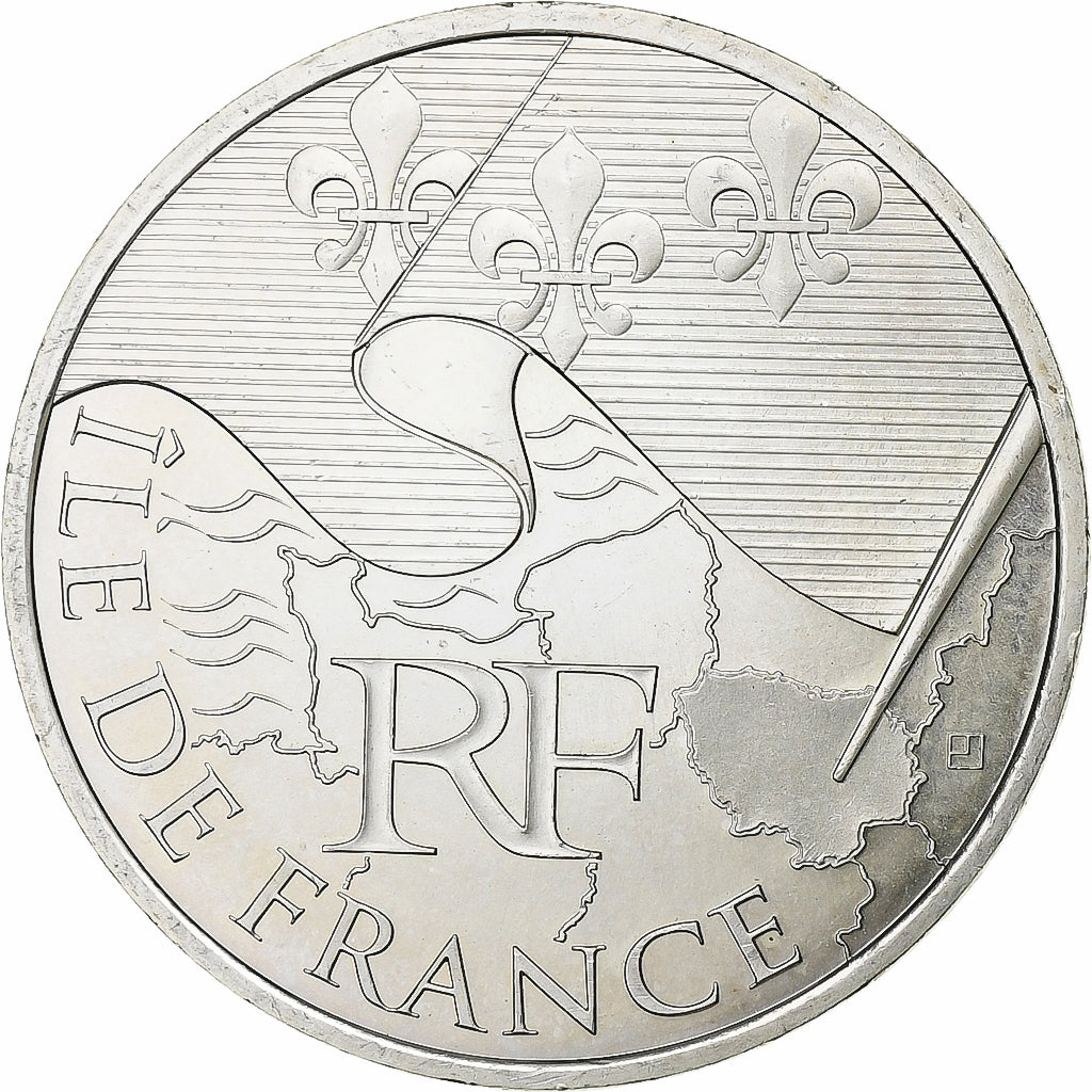 Francja, 10 Euro, Île-de-France, 2010, Paris, Srebro, MS(60-62), KM:1657