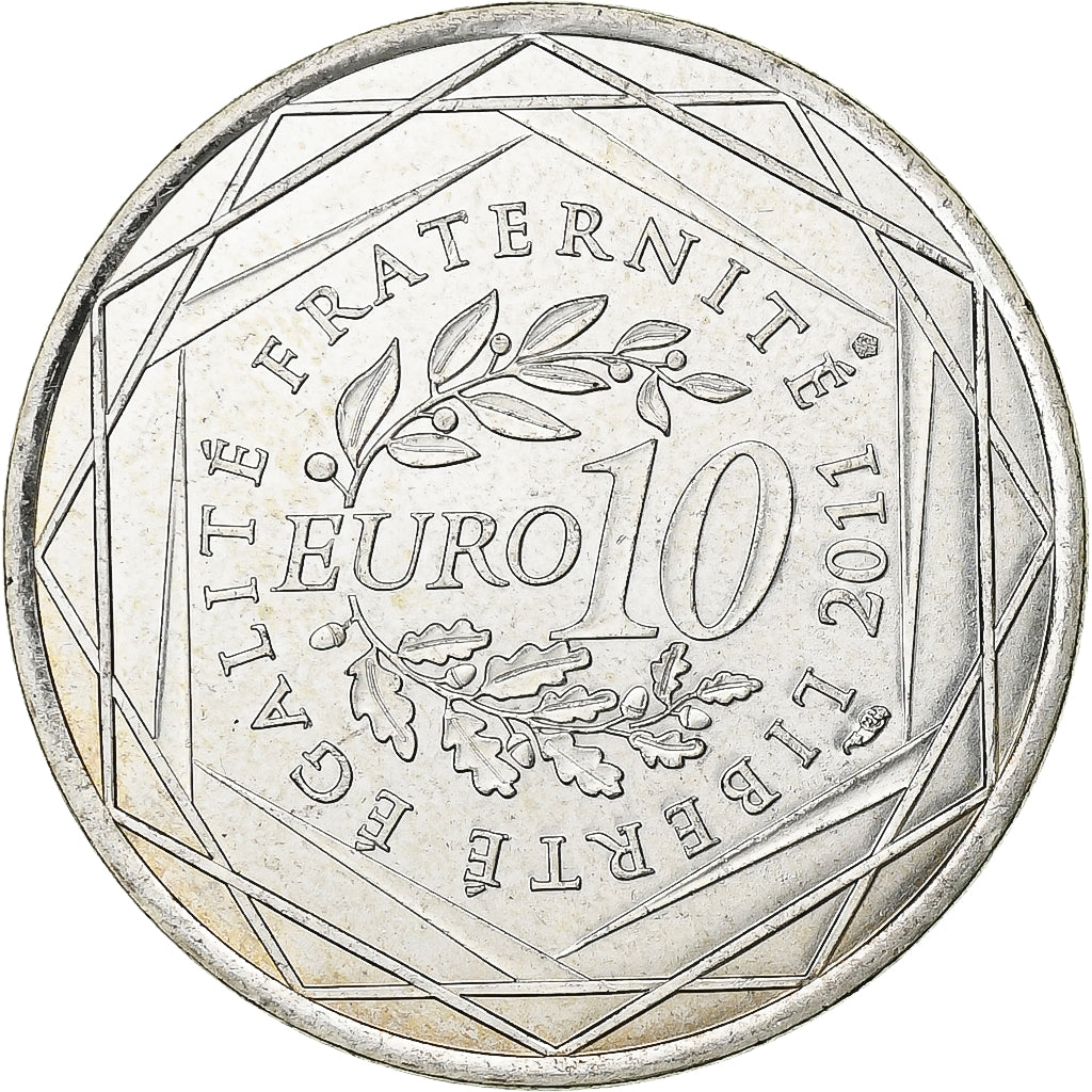 Francja, 10 Euro, 2011, Srebro, MS(63)