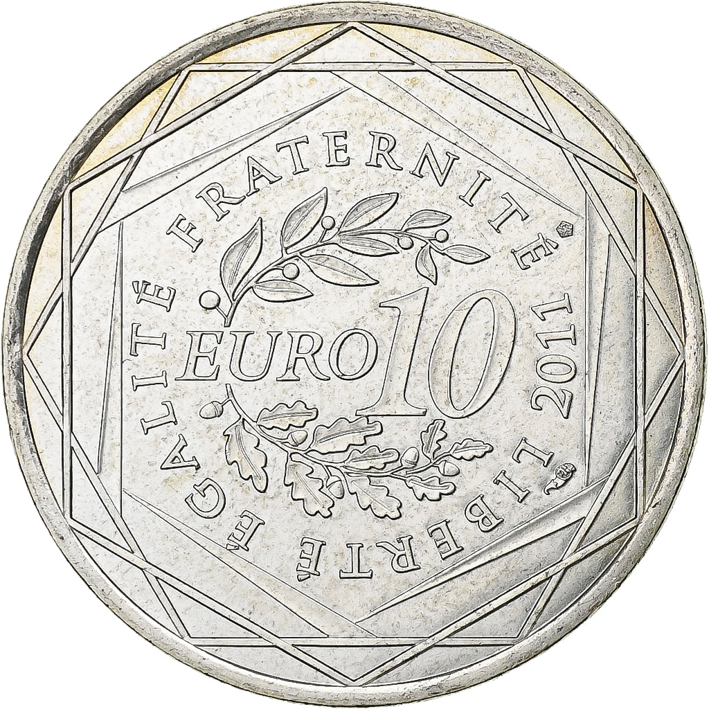 Francja, 10 Euro, 2011, Paris, Srebro, MS(63), KM:1734