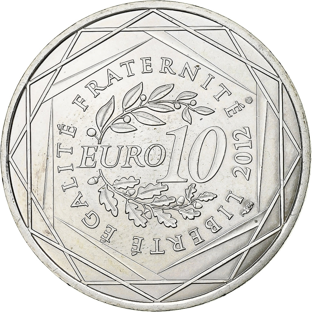 Francja, 10 Euro, 2012, Paris, Srebro, MS(64), KM:1870