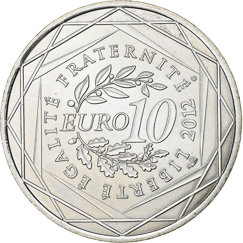 Francja, 10 Euro, Aquitaine, 2012, Srebro, MS(63)