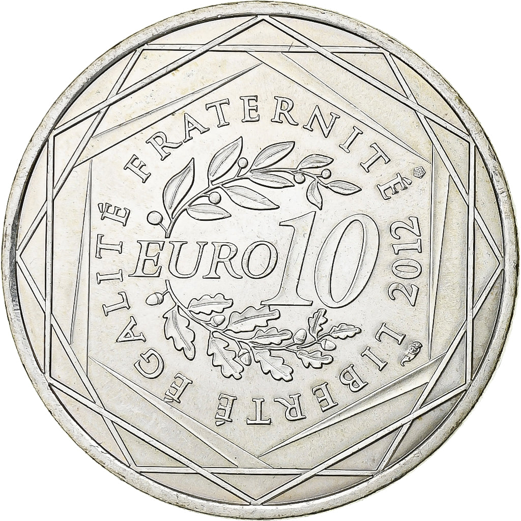 Francja, 10 Euro, 2012, Paris, Srebro, MS(63), KM:1881