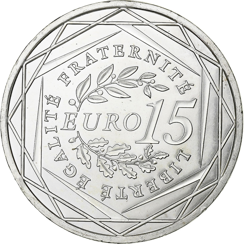Francja, 15 Euro, 2008, Paris, Srebro, MS(63), Gadoury:EU288, KM:1535