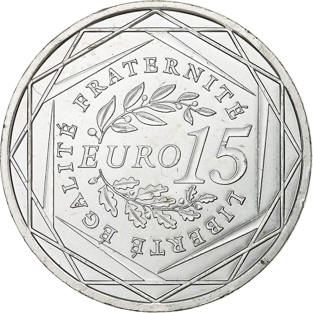 Francja, 15 Euro, 2008, Paris, Srebro, MS(63), Gadoury:EU288, KM:1535