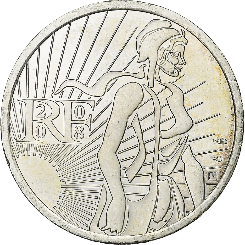 Francja, 5 Euro, Semeuse, 2008, Srebro, MS(63), KM:1534