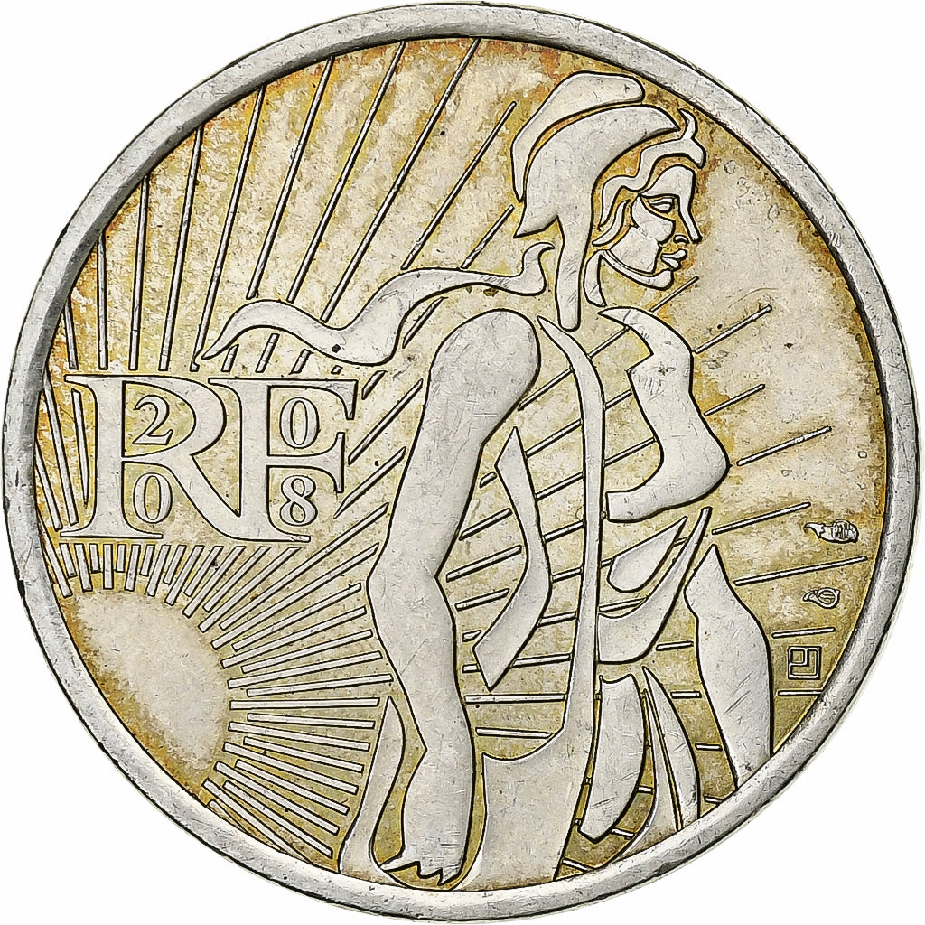 Francja, 5 Euro, Semeuse, 2008, Srebro, MS(63), KM:1534