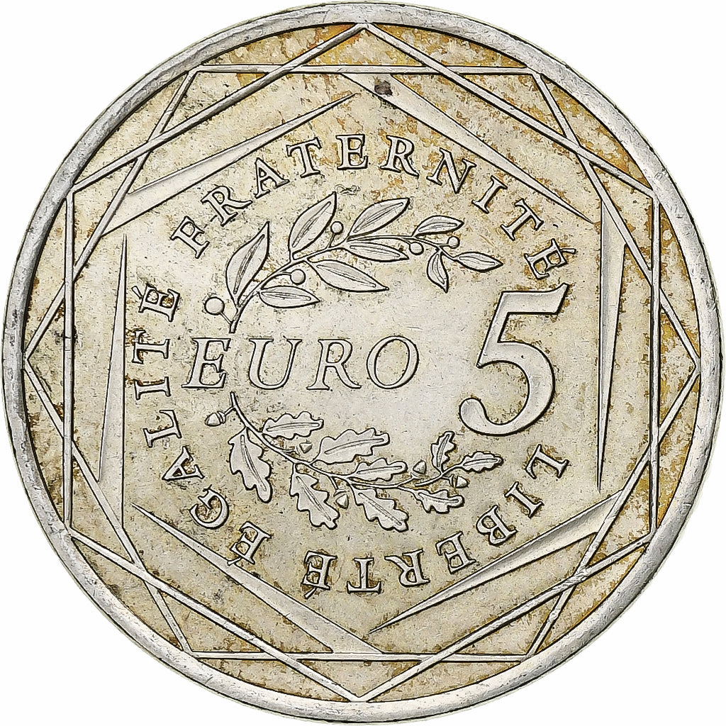 Francja, 5 Euro, Semeuse, 2008, Srebro, MS(63), KM:1534
