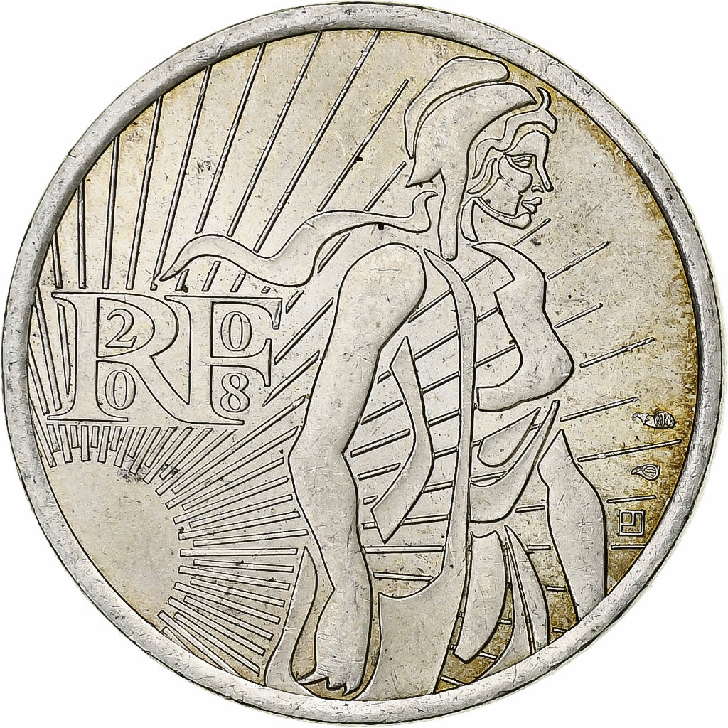 Francja, 5 Euro, Semeuse, 2008, Srebro, MS(63), KM:1534