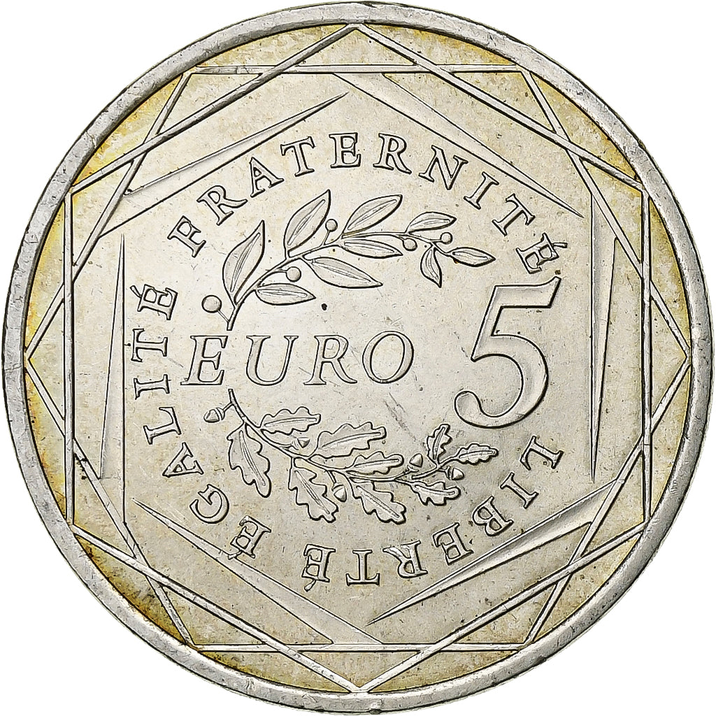 Francja, 5 Euro, Semeuse, 2008, Srebro, MS(63), KM:1534