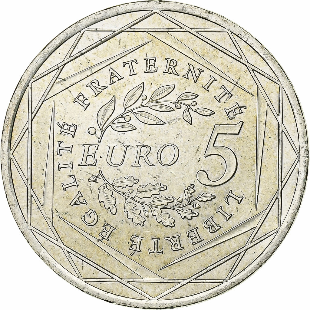 Francja, 5 Euro, Semeuse, 2008, Srebro, MS(63), KM:1534