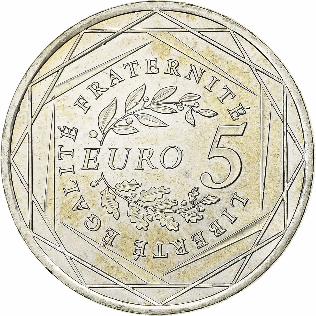 Francja, 5 Euro, Semeuse, 2008, Srebro, MS(63), KM:1534