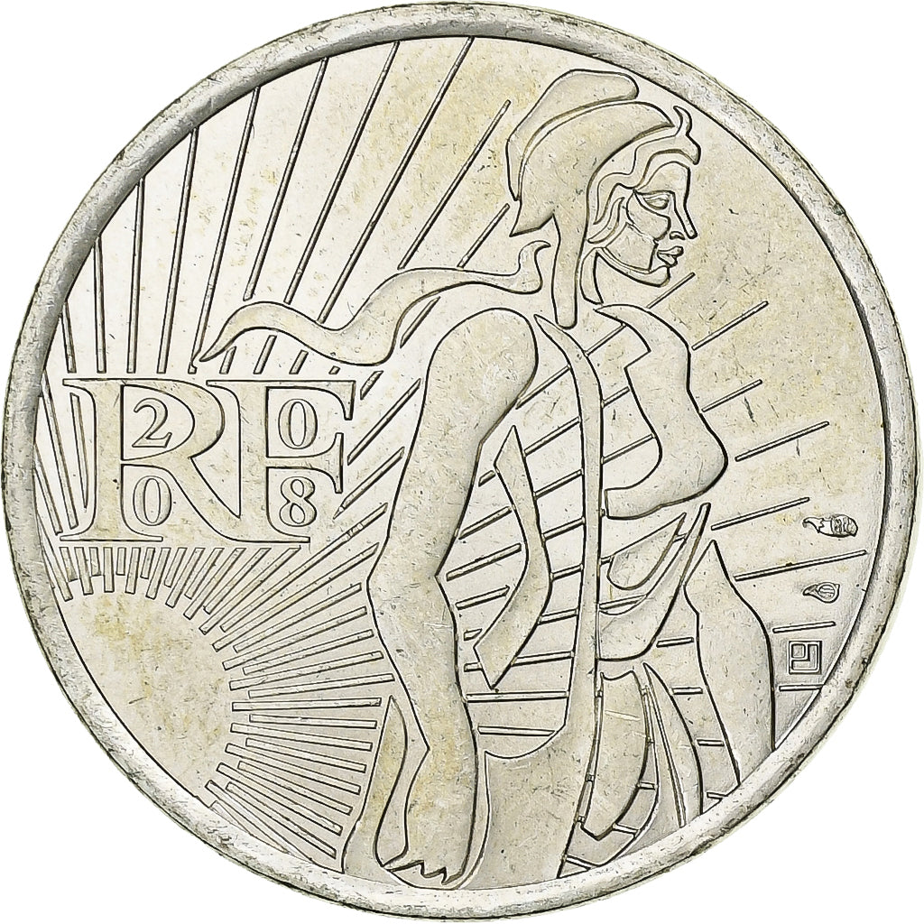 France, 5 Euro, Semeuse, 2008, Silver, MS(63), KM:1534