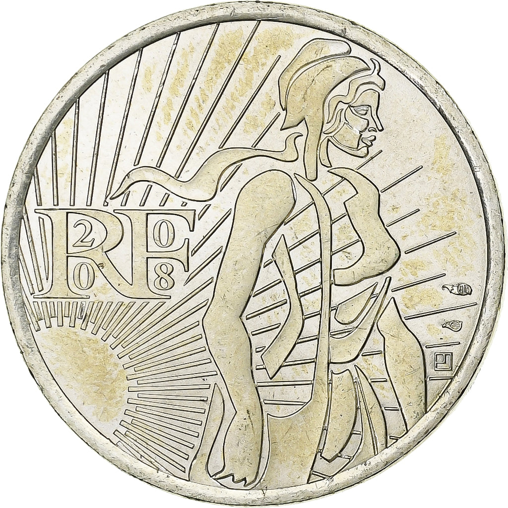 Frankrijk, 5 Euro, Semeuse, 2008, Zilver, UNC-, KM:1534
