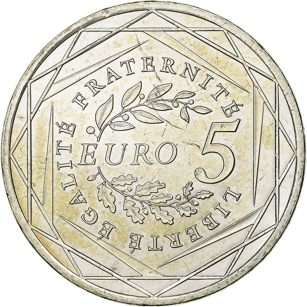 Francja, 5 Euro, Semeuse, 2008, Srebro, MS(63), KM:1534