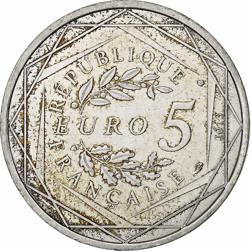 Francja, 5 Euros, 2013, Srebro, MS(60-62), Gadoury:EU647