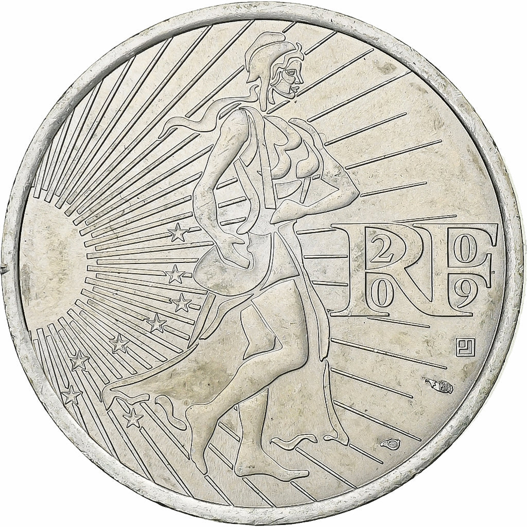 France, 10 Euro, Semeuse, 2009, Silver, MS(63), Gadoury:EU337, KM:1580