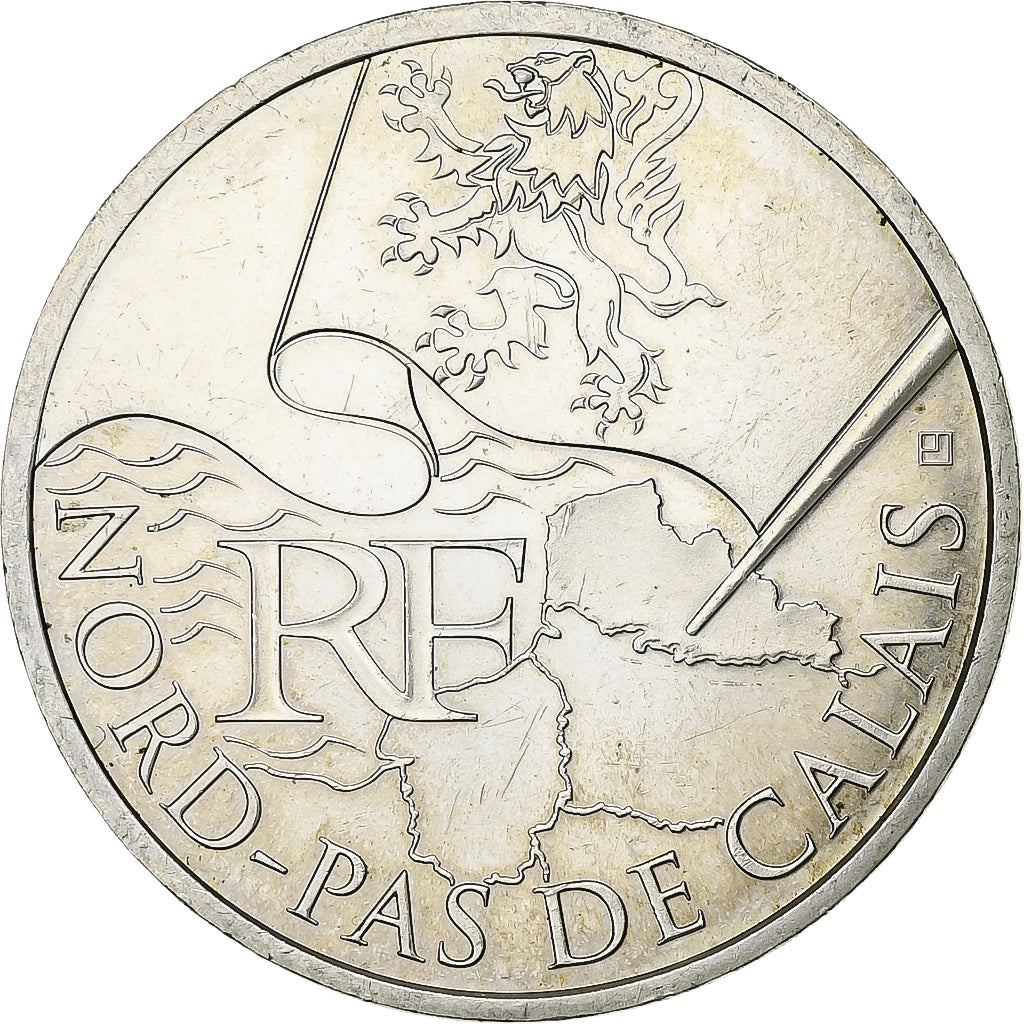 France, 10 Euro, Nord-Pas-de-Calais, 2010, Paris, Silver, MS(63), Gadoury:EU399,
