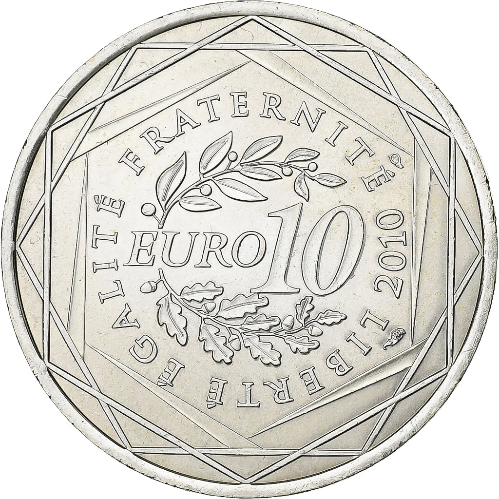 Francja, 10 Euro, 2010, Paris, Srebro, MS(63), Gadoury:EU399, KM:1664