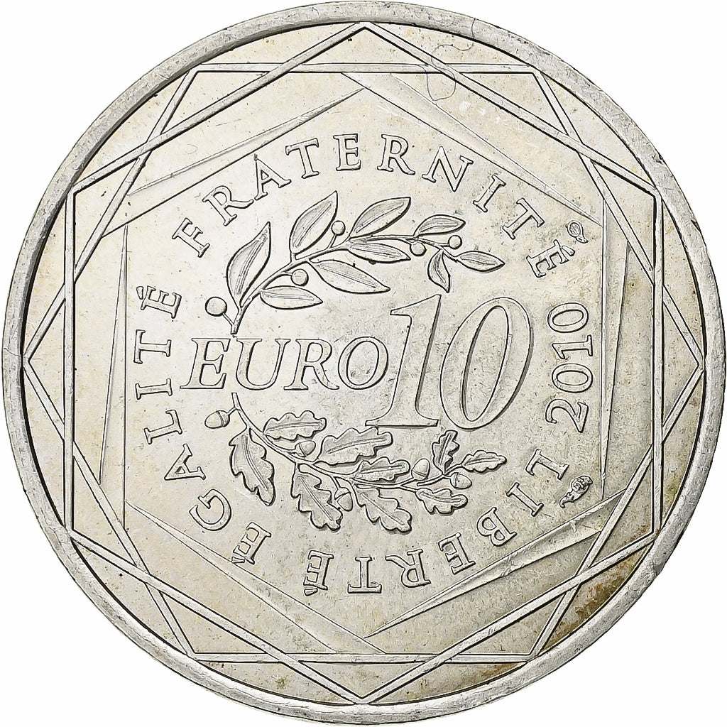 Francja, 10 Euro, 2010, Paris, Srebro, MS(63), Gadoury:EU399, KM:1664