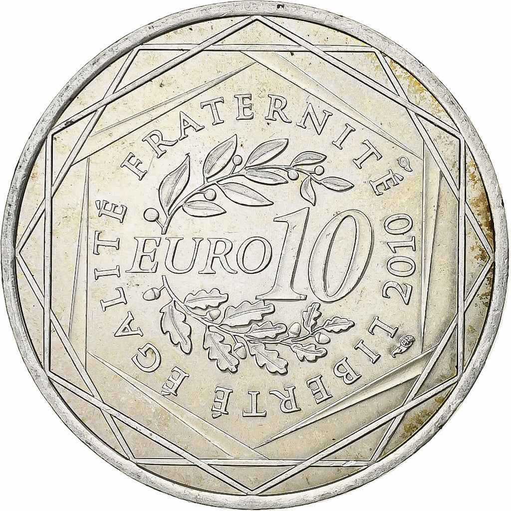 Francja, 10 Euro, 2010, Paris, Srebro, MS(63), Gadoury:EU399, KM:1664