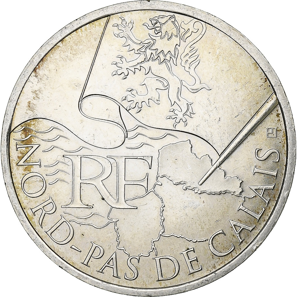 France, 10 Euro, Nord-Pas-de-Calais, 2010, Paris, Silver, MS(63), Gadoury:EU399,