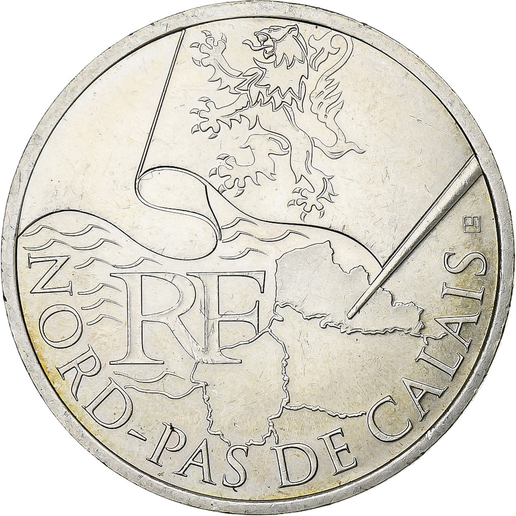 France, 10 Euro, Nord-Pas-de-Calais, 2010, Paris, Silver, MS(63), Gadoury:EU399,
