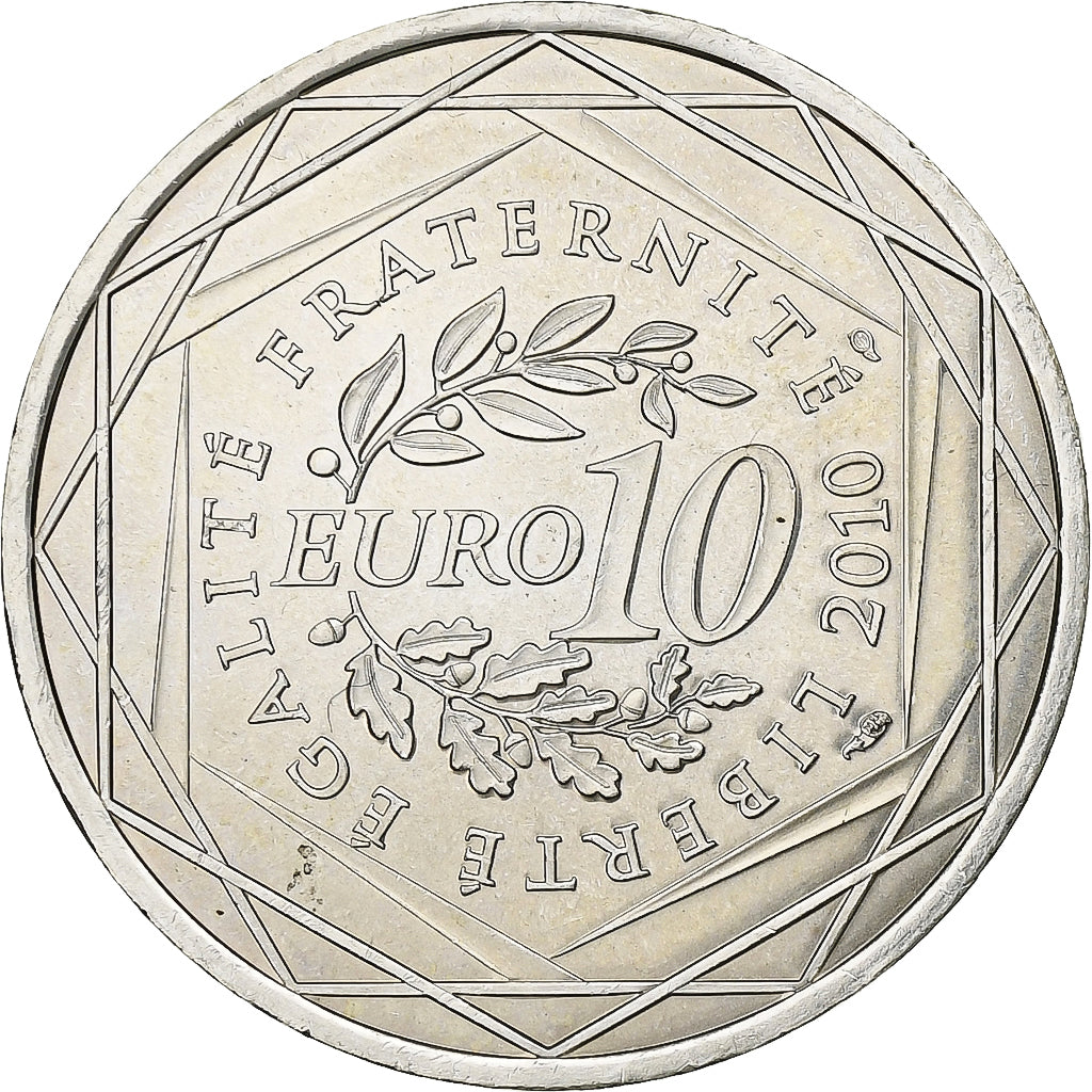 Francja, 10 Euro, 2010, Paris, Srebro, MS(63), Gadoury:EU399, KM:1664