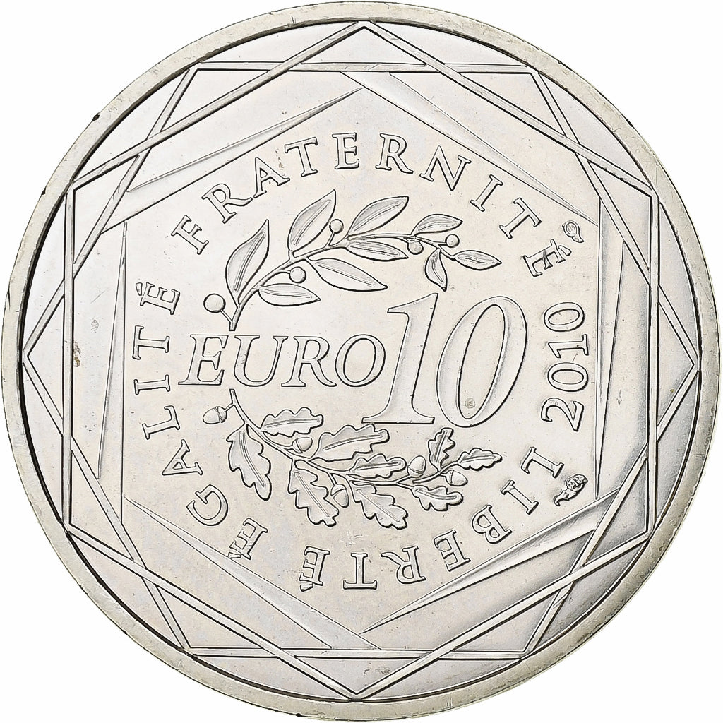Francja, 10 Euro, 2010, Paris, Srebro, MS(64), KM:1665
