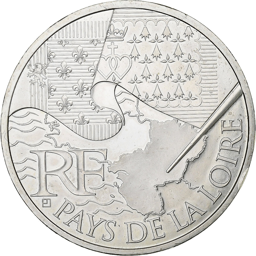 Francja, 10 Euro, 2010, Paris, Srebro, MS(64), KM:1665