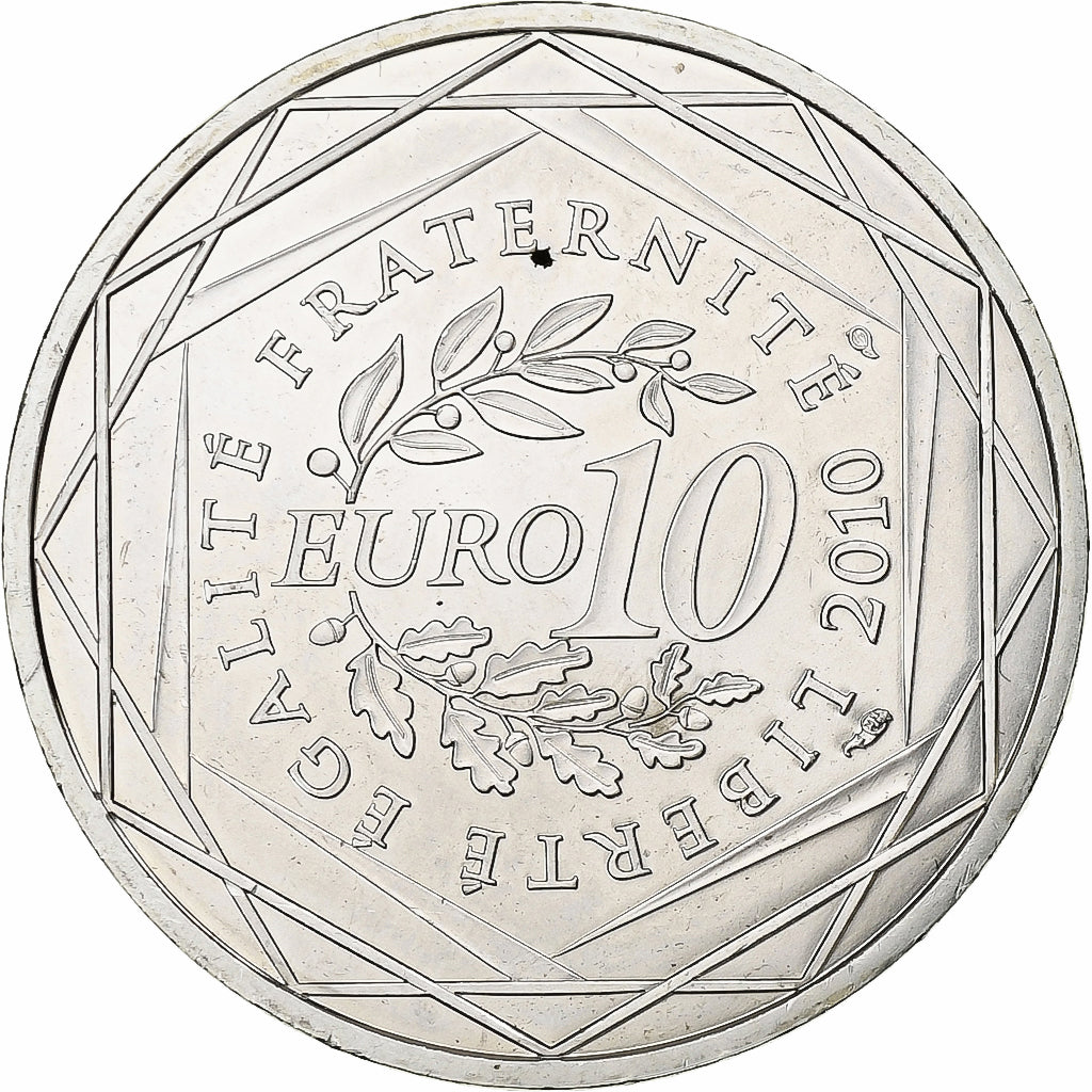 Francja, 10 Euro, 2010, Paris, Srebro, MS(64), KM:1665