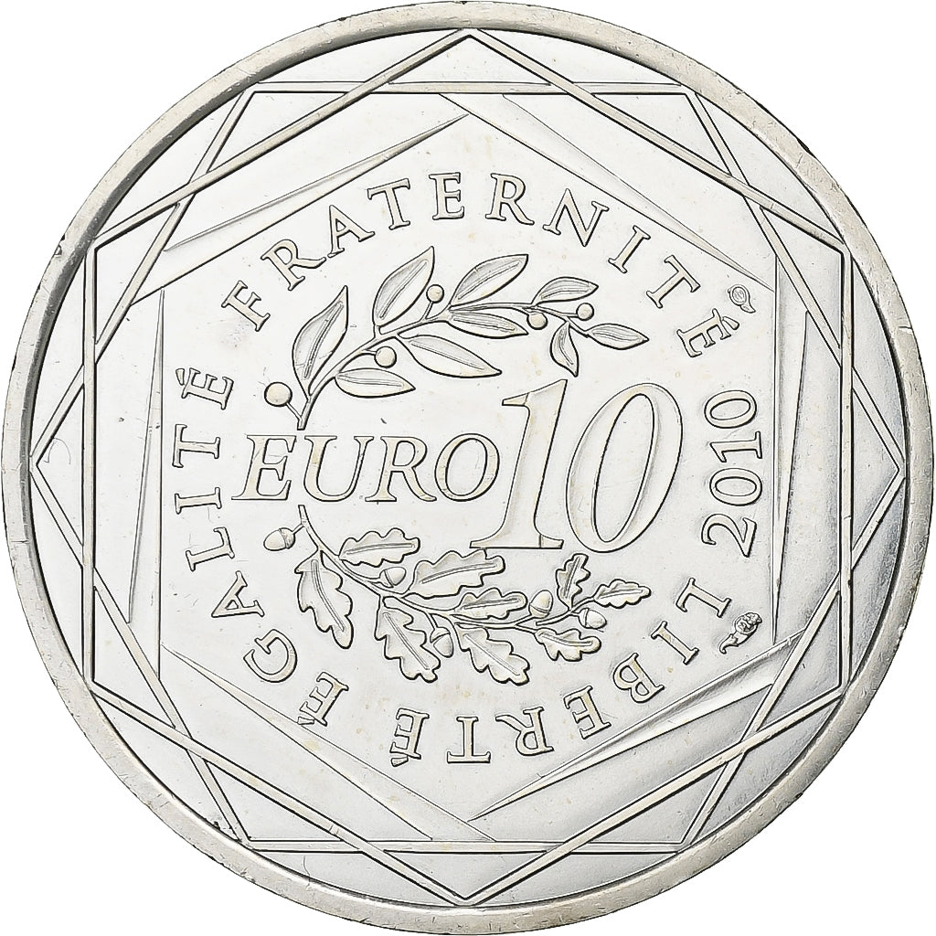 Francja, 10 Euro, 2010, Srebro, MS(65-70)