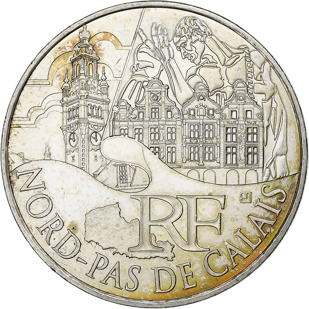 Francia, 10 Euro, Nord-Pas De Calais, 2011, Monnaie de Paris, Argento, SPL