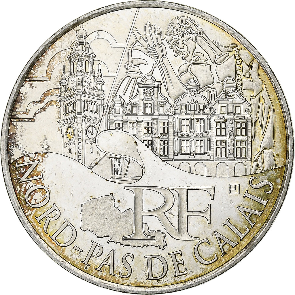 França, 10 Euro, Nord-Pas De Calais, 2011, Monnaie de Paris, Prata, MS(63)