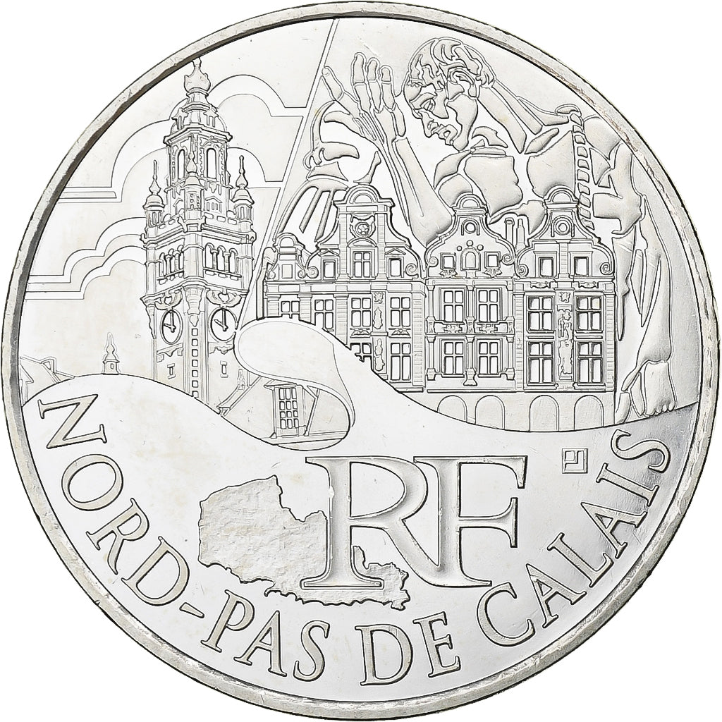 Francia, 10 Euro, Nord-Pas De Calais, 2011, Monnaie de Paris, Plata, FDC
