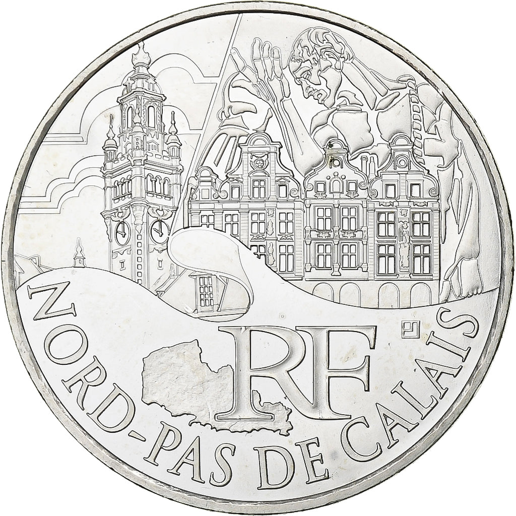 Francja, 10 Euro, Nord-Pas De Calais, 2011, Monnaie de Paris, Srebro, MS(65-70)