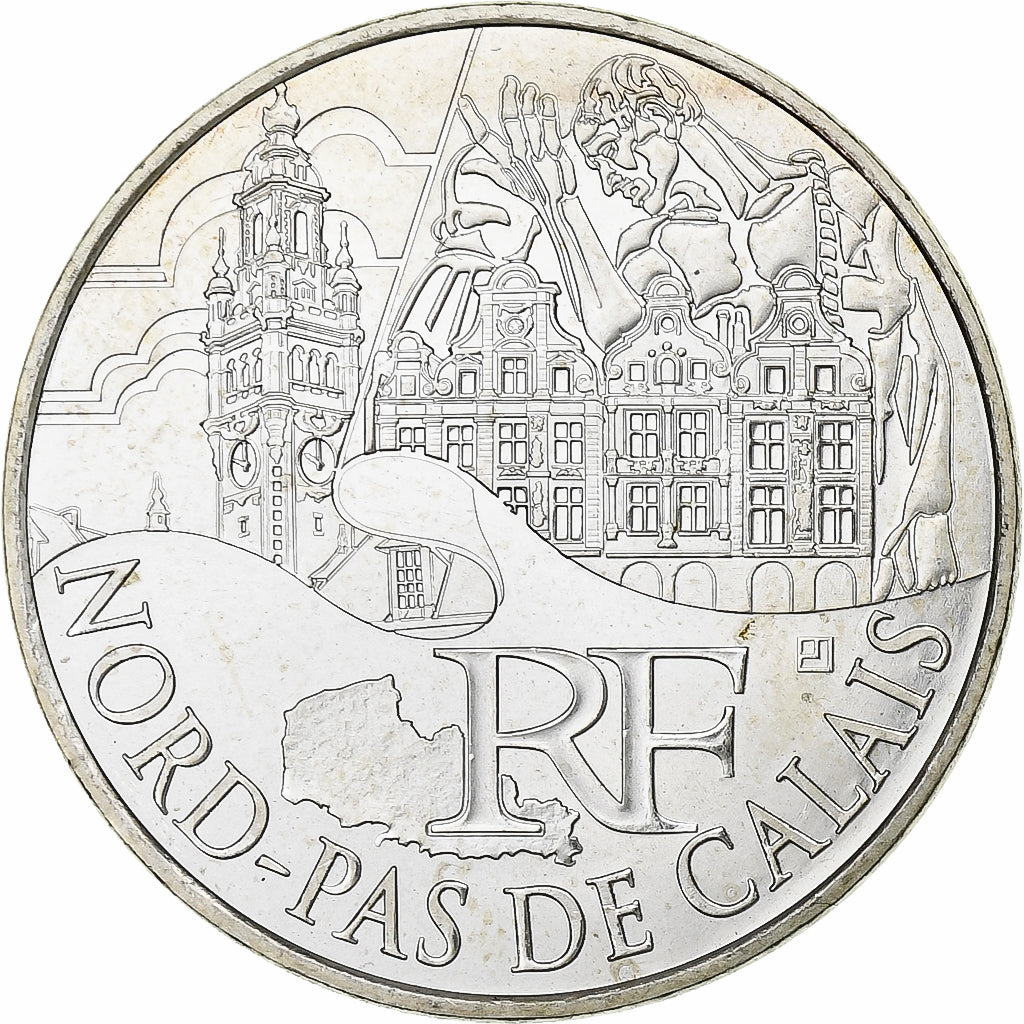 Francja, 10 Euro, Nord-Pas De Calais, 2011, Monnaie de Paris, Srebro, MS(65-70)