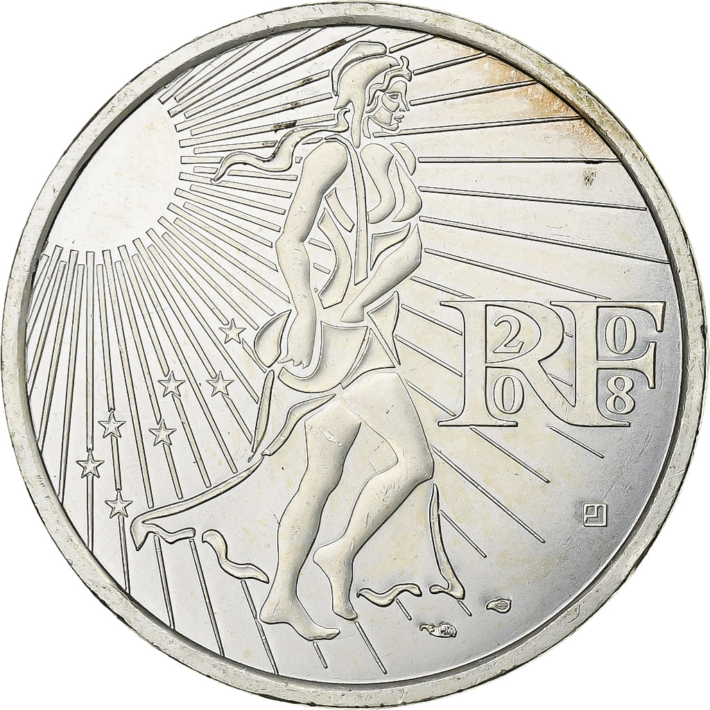 France, 15 Euro, Semeuse, 2008, Silver, MS(63), Gadoury:2, KM:1535