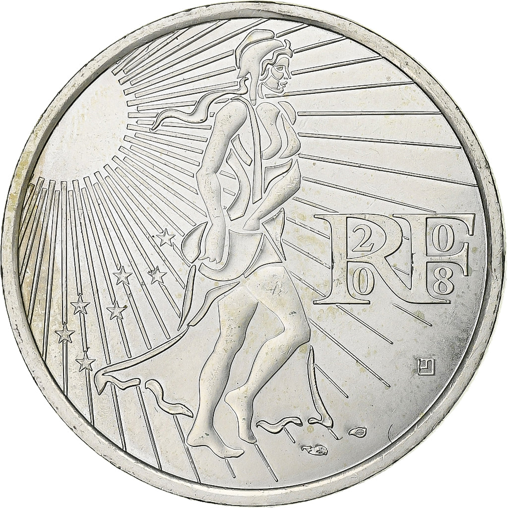 France, 15 Euro, Semeuse, 2008, Silver, MS(63), Gadoury:2, KM:1535