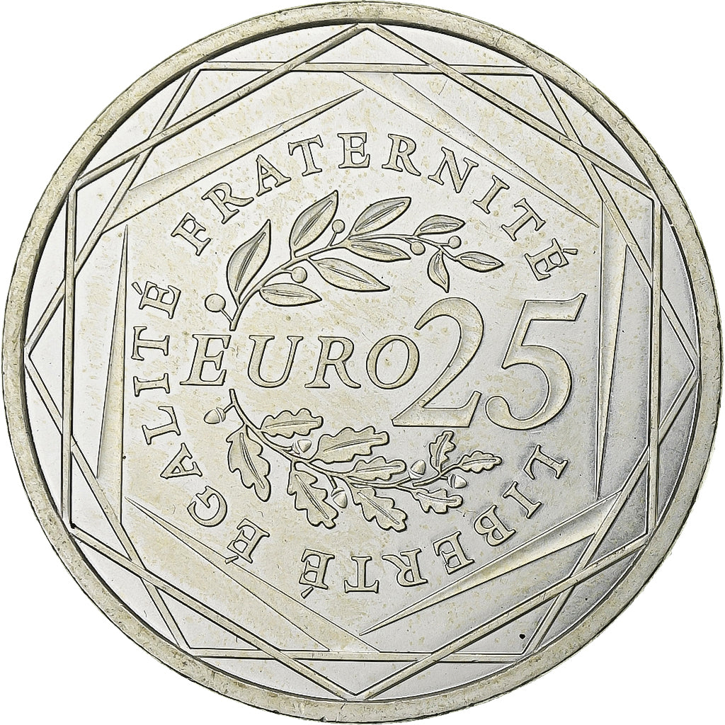 France, 25 Euro, 2009, Silver, MS(63), Gadoury:EU338, KM:1581
