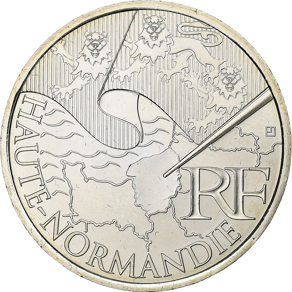 Frankreich, 10 Euro, Euros des régions, Haute-Normandie, 2010, Paris, Silber