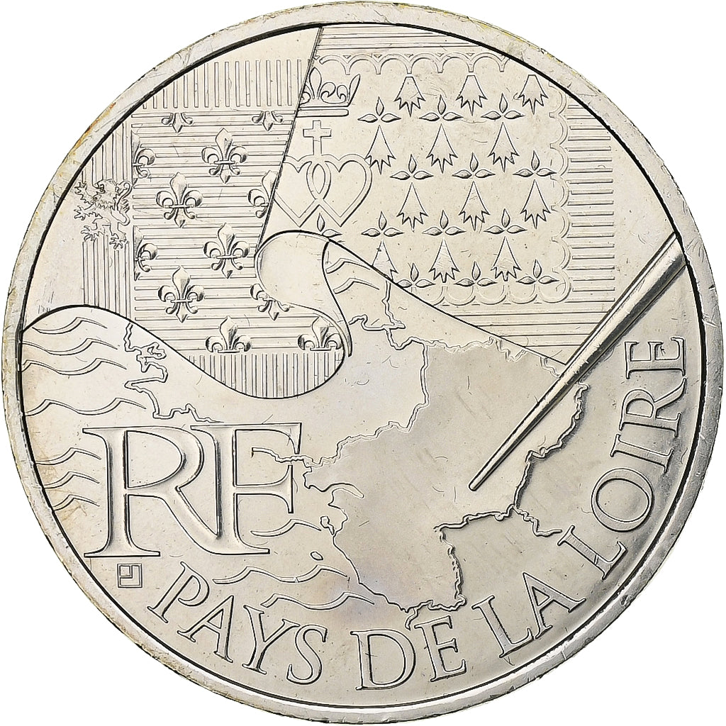 Frankreich, 10 Euro, Euros des régions, Pays De La Loire, 2010, Paris, Silber