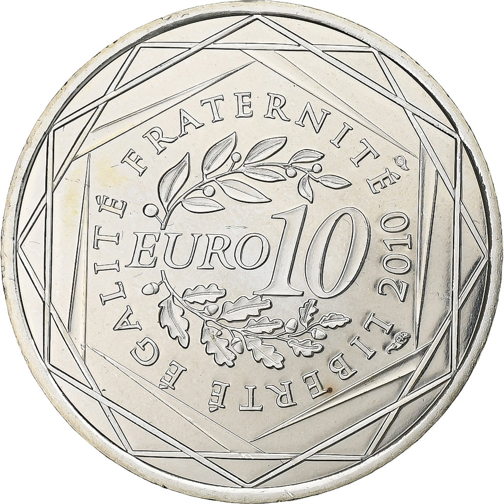 Francja, 10 Euro, Euros des régions, Limousin, 2010, Paris, Srebro, MS(65-70)