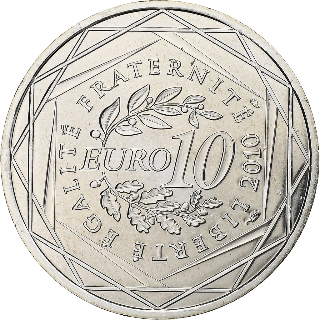 Francja, 10 Euro, Euros des régions, Centre, 2010, Paris, Srebro, MS(65-70)