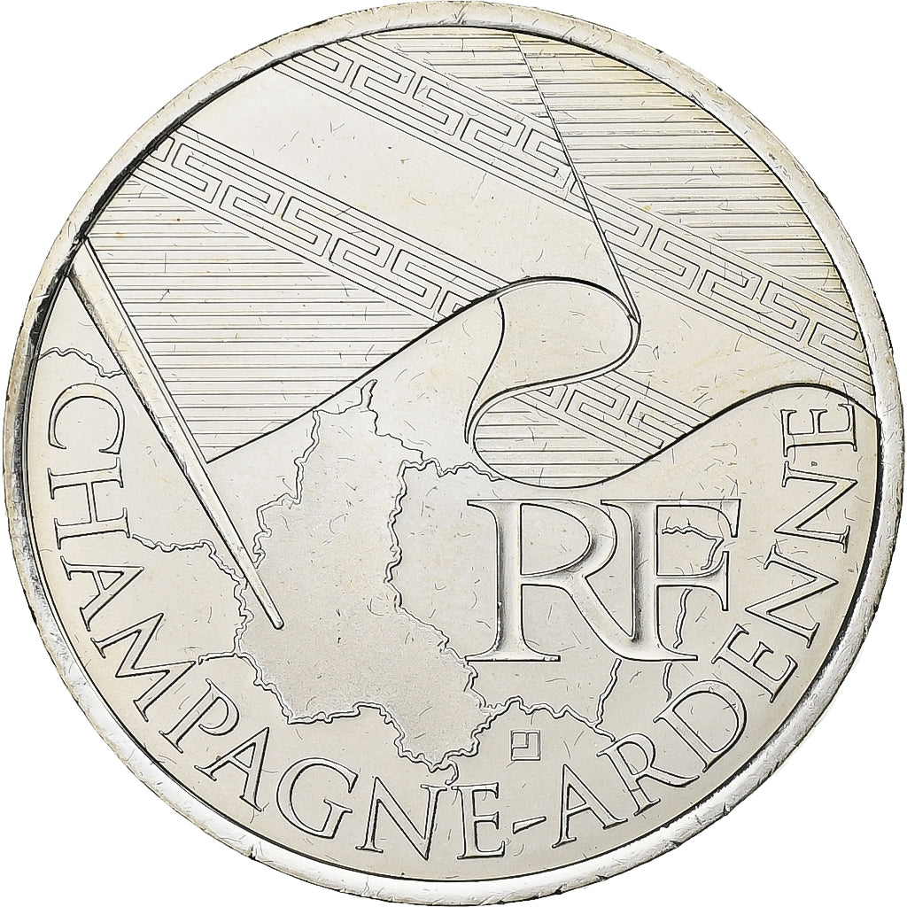Francja, 10 Euro, Euros des régions, Champagne-Ardenne, 2010, Paris, Srebro
