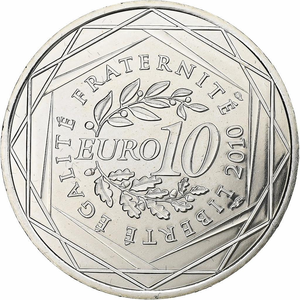 Francja, 10 Euro, Euros des régions, Champagne-Ardenne, 2010, Paris, Srebro