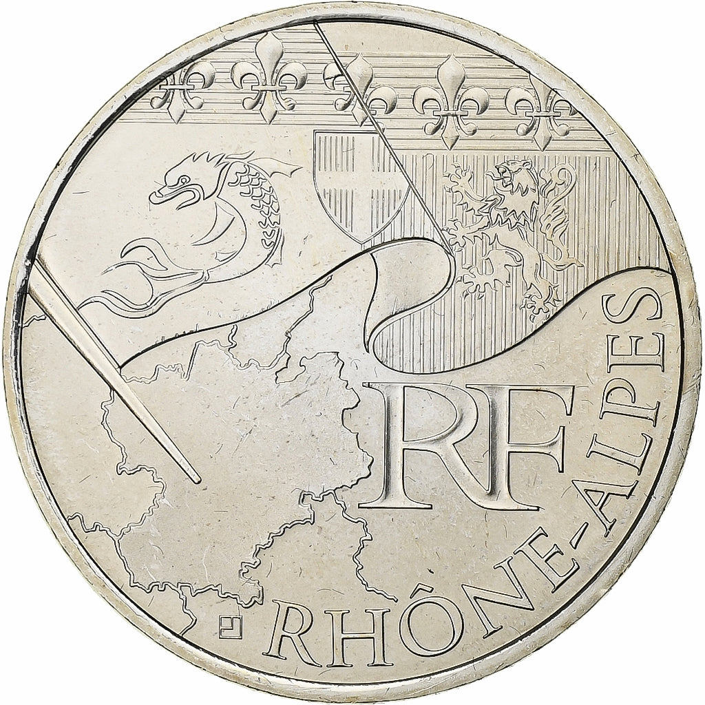 Frankreich, 10 Euro, Euros des régions, Rhône-Alpes, 2010, Paris, Silber