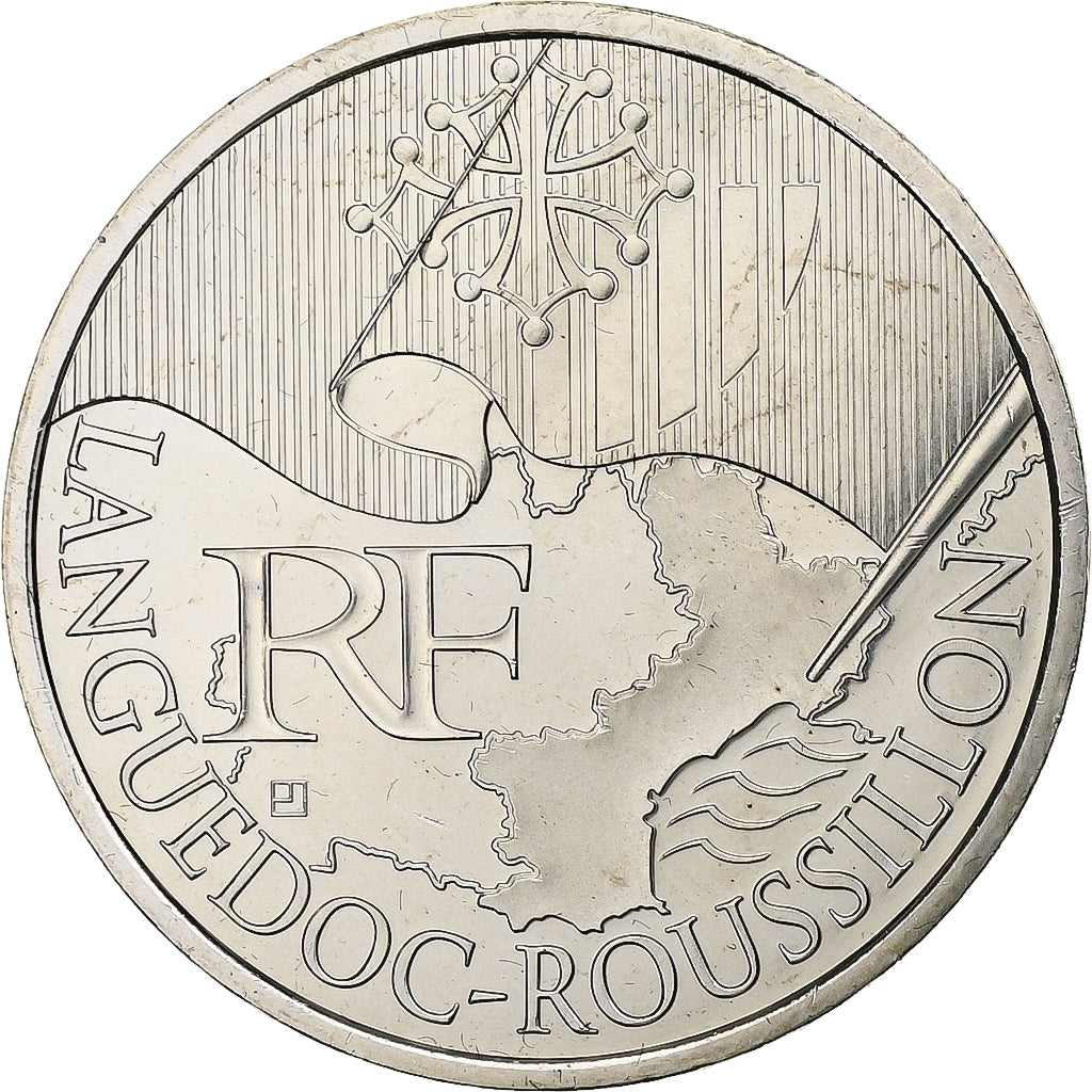 Francja, 10 Euro, Euros des régions, Languedoc-Roussillon, 2010, Paris, Srebro